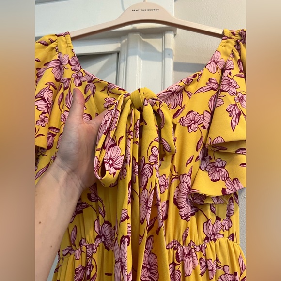 Sachin & Babi Yellow Flutter-Sleeve Floral Dress in Yellow - Size 0 - Picture 7 of 9